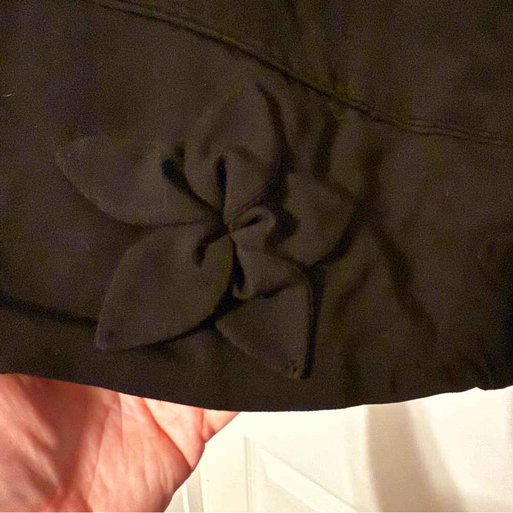 2/$15 Black A-line skirt with flowers at hem - Picture 11 of 13